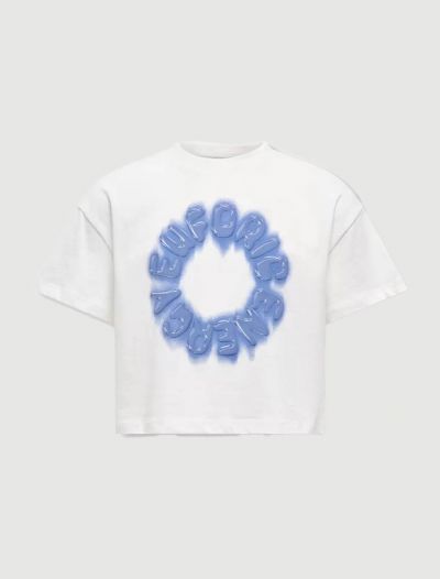 T-shirt manica corta Only - bianco azzurro
