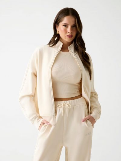 Felpa sportiva aperta Guess Sport - vaniglia