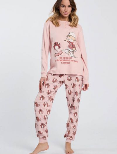 Pigiama lungo Happy People - rosa