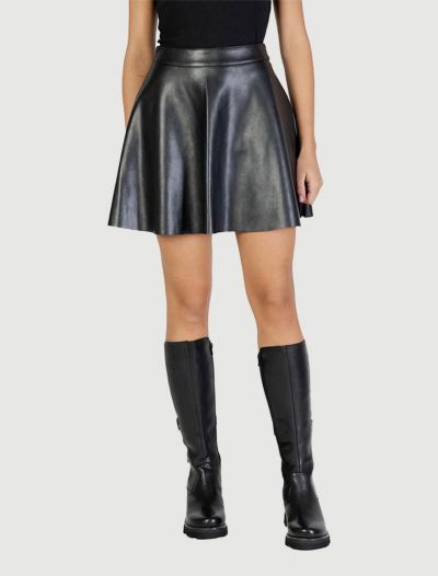 Gonna ecopelle Only - black