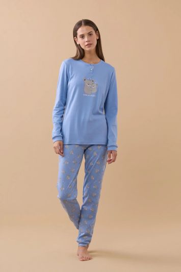 Pigiama lungo Noidinotte - blu