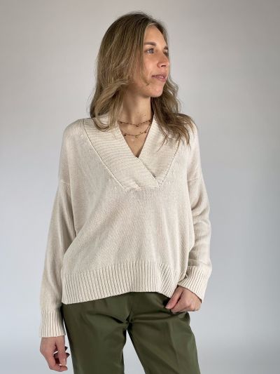Maglia manica lunga Knit - San Babila - panna