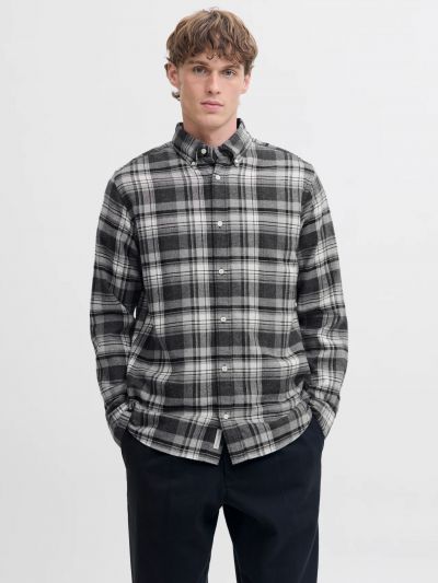 Camicia manica lunga flanella Jack & Jones - grey