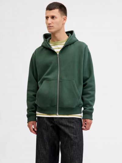 Maglia in felpa zip cappuccio Jack & Jones - verde