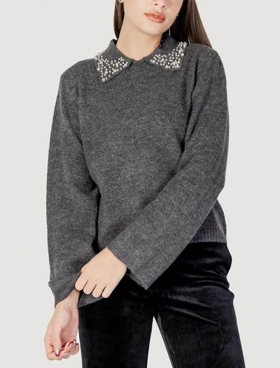 Maglia manica lunga Jdy - dark grey melange