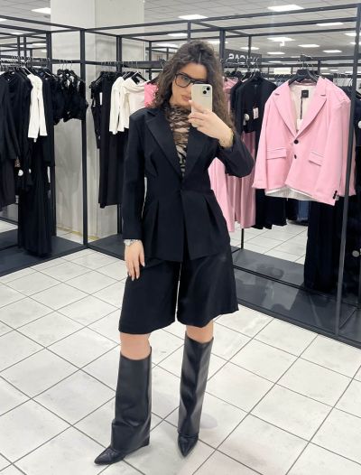 Completo giacca e bermuda corto. giac... - nero