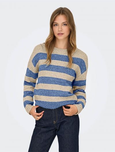 Pullover manica lunga Only - beige blu