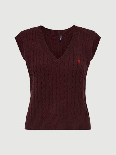 Pullover senza maniche Only - cioccolato