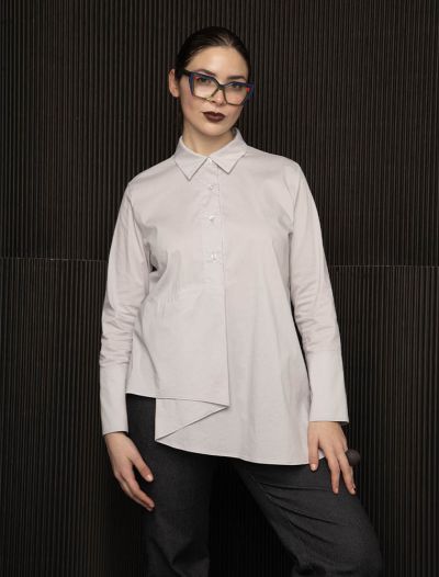 Camicia manica lunga curvy - ghiaccio