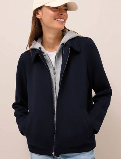 Maglia in felpa con cappuccio rimovib... - blu