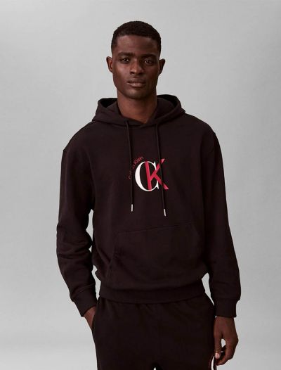 Maglia in felpa cappuccio Calvin Klein - nero