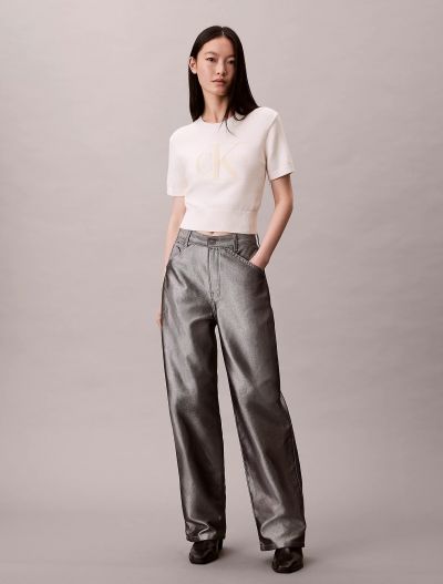 Maglia manica corta Calvin Klein - bianco grigio