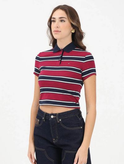Polo manica corta Tommy Jeans - ciliegia