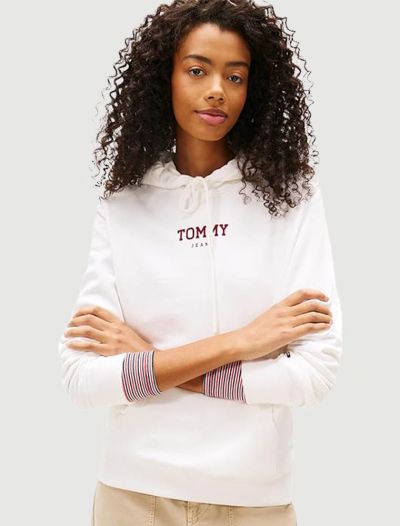 Maglia in felpa cappuccio Tommy Jeans - bianco