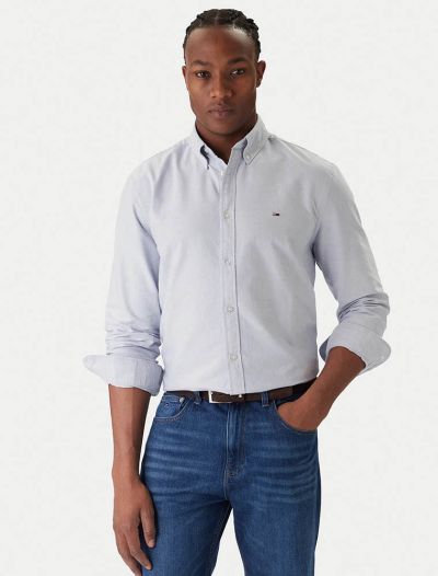 Camicia manica lunga casual Tommy Jeans - azzurro lavanda