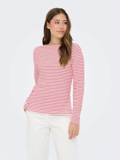 Maglia manica lunga Only - bianco rosso