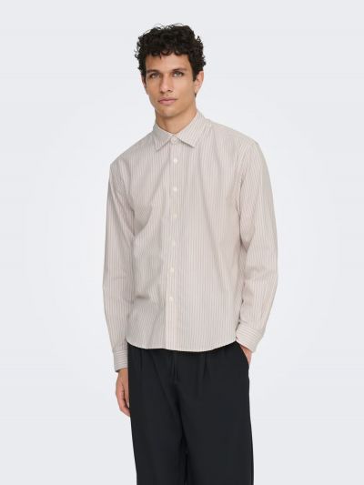 Camicia manica lunga Only & Sons - sabbia