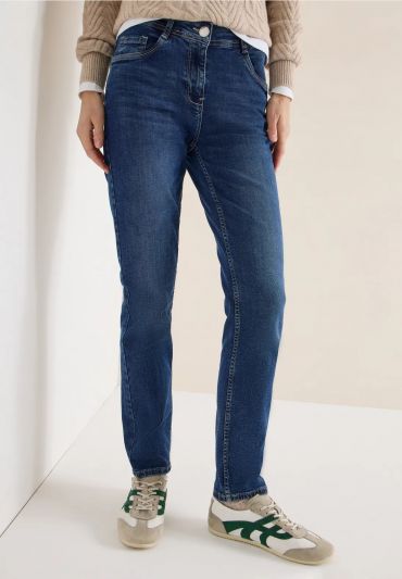 Jeans elasticizzati aderenti a vita a... - blu
