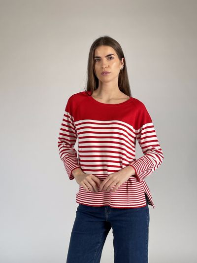 Maglia manica lunga Emme - rosso bianco