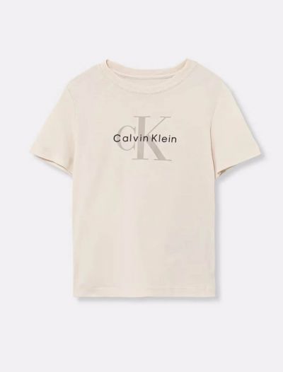 T-shirt manica corta Calvin Klein - bianco sporco