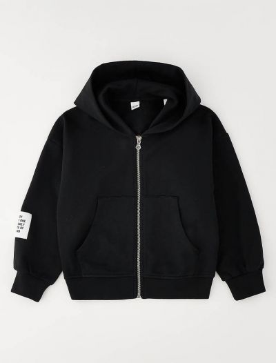 Maglia in felpa aperta I Do - nero