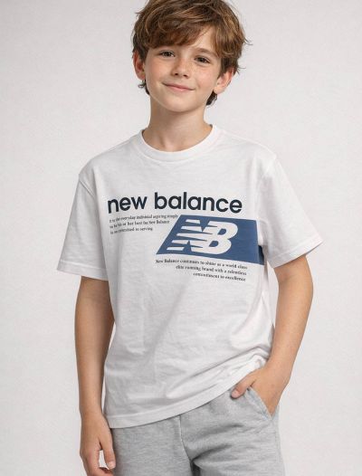 T-shirt manica corta sportiva Newbalance - bianco