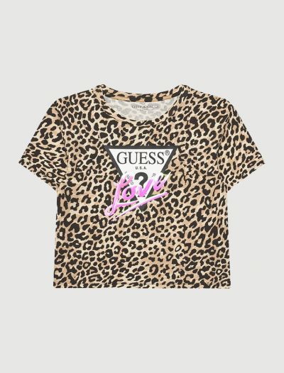 T-shirt manica corta Guess - leopardo