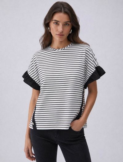 Maglia manica corta Liu Jo - bianco nero