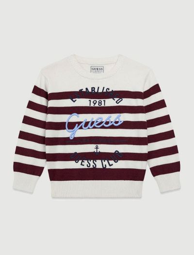 Pullover manica lunga Guess - bianco rosso
