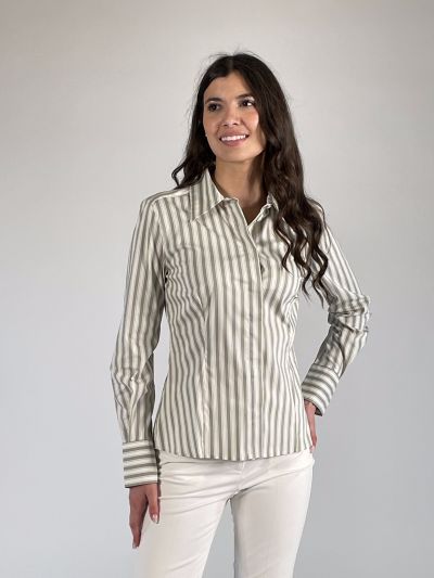 Camicia manica lunga Pennyblack - bianco verde