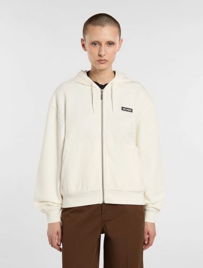 Maglia in felpa zip cappuccio Dickies - egret