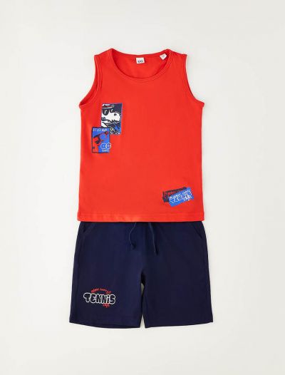 Completo canotta e pantalone corto I Do - rosso