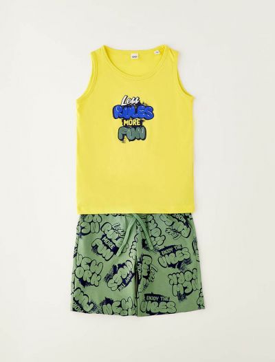 Completo canotta e pantalone corto I Do - giallo