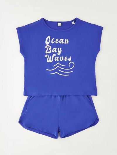 Completo maglia e pantalone corto I Do - blue
