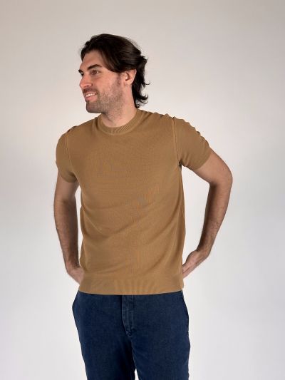 Maglia manica corta Blu Homme - nocciola