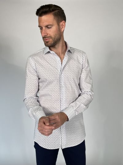 Camicia manica lunga Bottega Artigiana - bianco viola