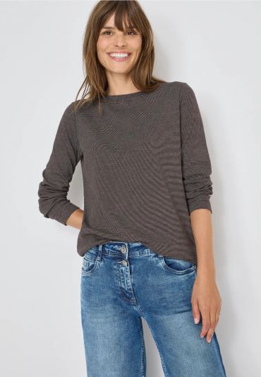 Maglia manica lunga girocollo curvy - brown