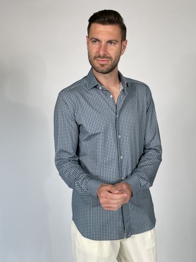 Camicia manica lunga Xacus - fantasia blue