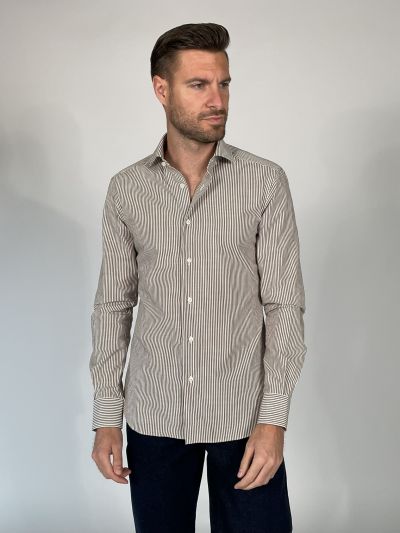 Camicia manica lunga Xacus - bianco marrone
