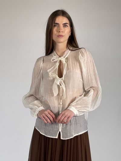 Camicia manica lunga Sandro Ferrone - ecru