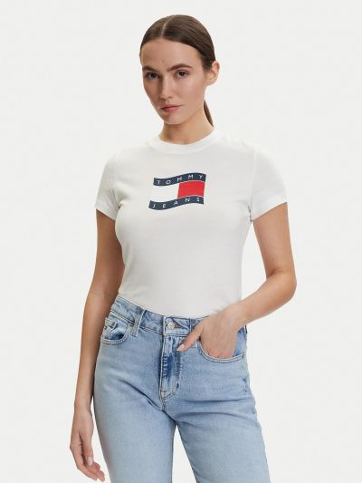 T-shirt manica corta Tommy Jeans - ecru