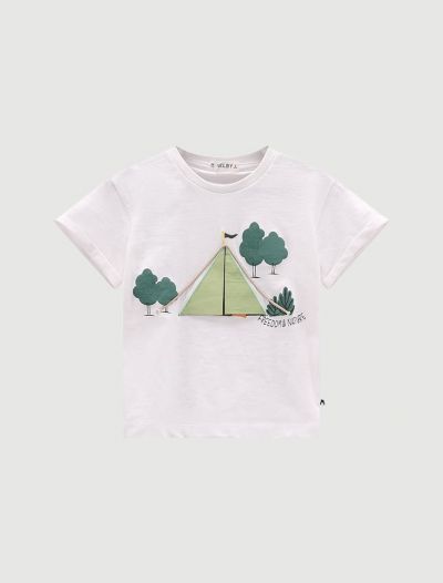 T-shirt manica corta sportiva Melby - bianco