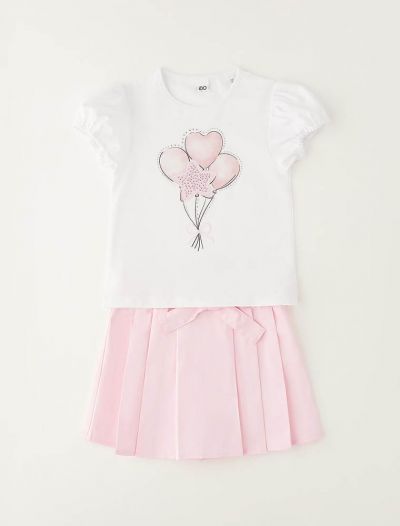 Completo 2 pezzi I Do - bianco rosa