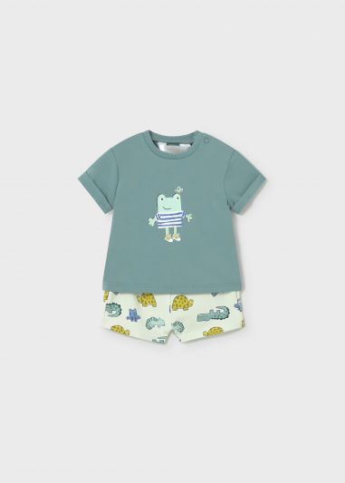 Completo maglia e pantalone corto Newborn - azzurro