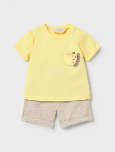 Completo maglia e pantalone corto Newborn - giallo moro
