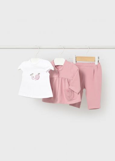 Completo 3 pezzi Newborn - rosa