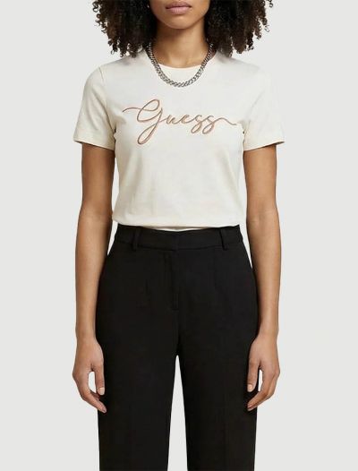 T-shirt manica corta sportiva Guess - bianco