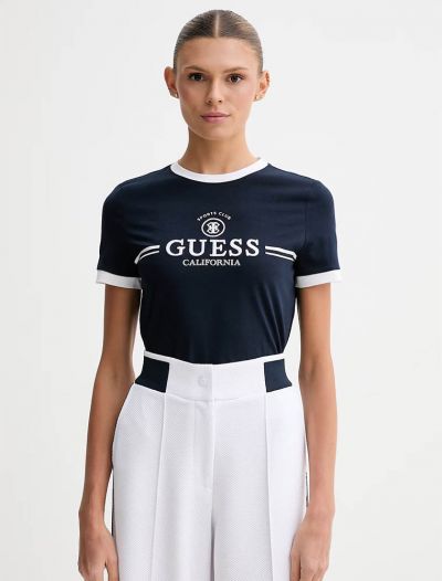 T-shirt manica corta sportiva Guess - oceano