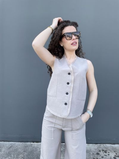 Gilet Annarita N - pietra