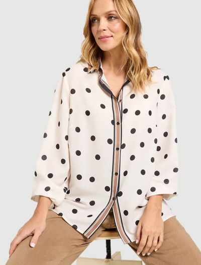 Camicia manica lunga curvy Luisa Viola - latte